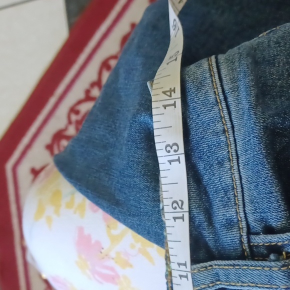 John Mark Floral Embroidered Jeans Raw Hem, 27" Inseam - Picture 8 of 9